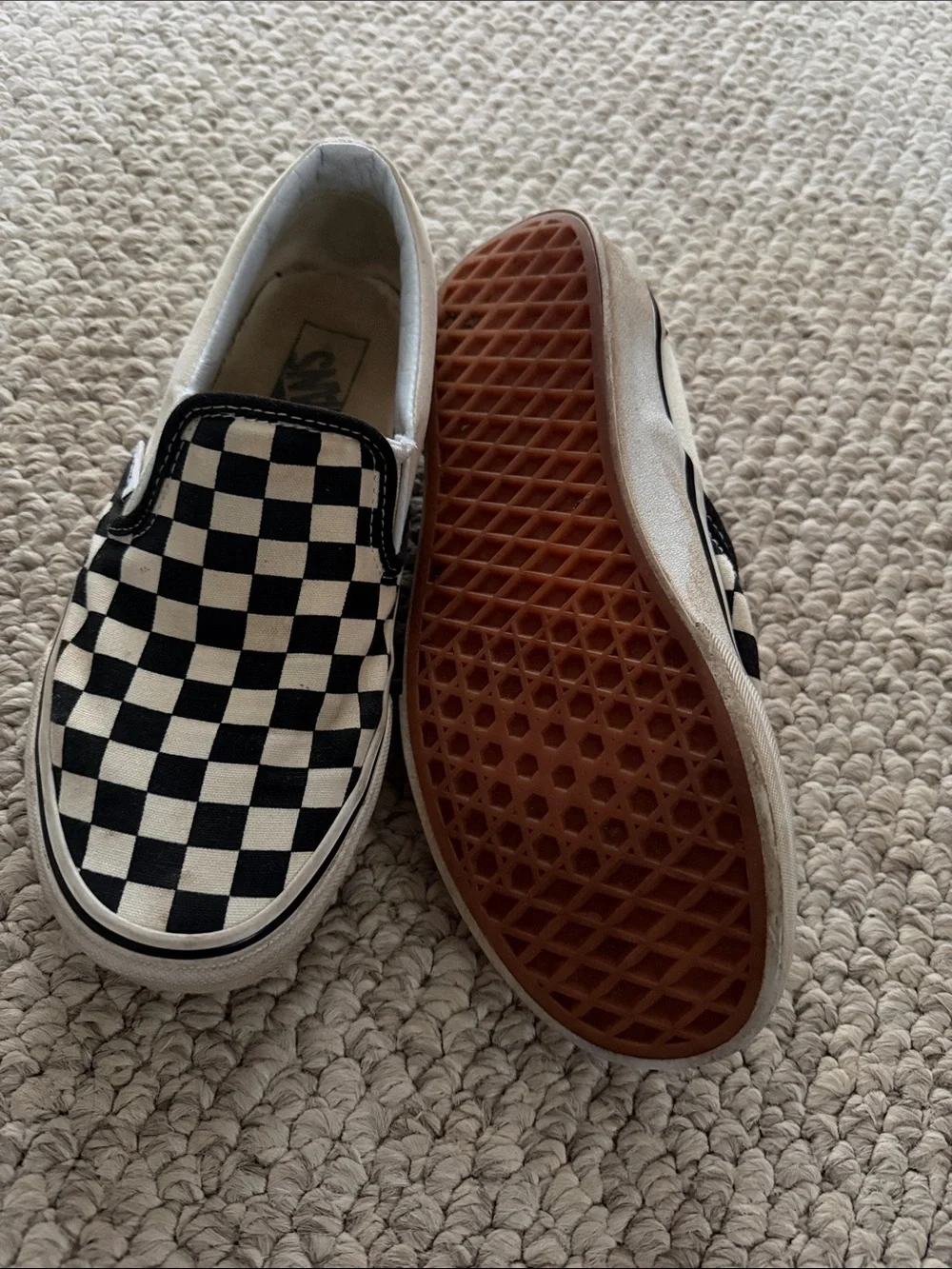Vans Kids Checkerboard Slip-On Sneakers - Black & White